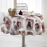 Wood Love Høstugler - Rund juleduk med flekkavvisende behandling, Ø 180 cm