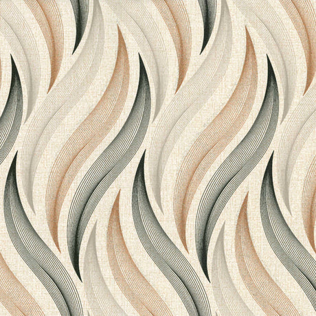 Nærbilde av Elegant Flow voksduk med bølger