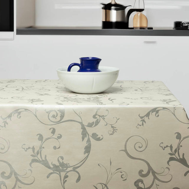 Elegant Ornament – Voksduk i lys grå