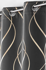 Elise Antrasittgrå/Gull – Mørkleggingsgardin 135 x 240 cm nærbilde