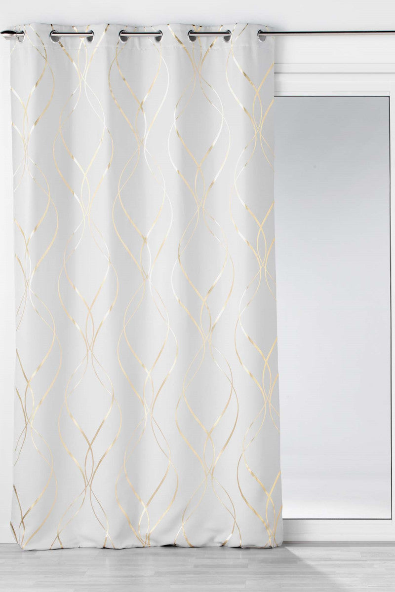 Elise Hvit/Gull – Mørkleggingsgardin 135 x 240 cm
