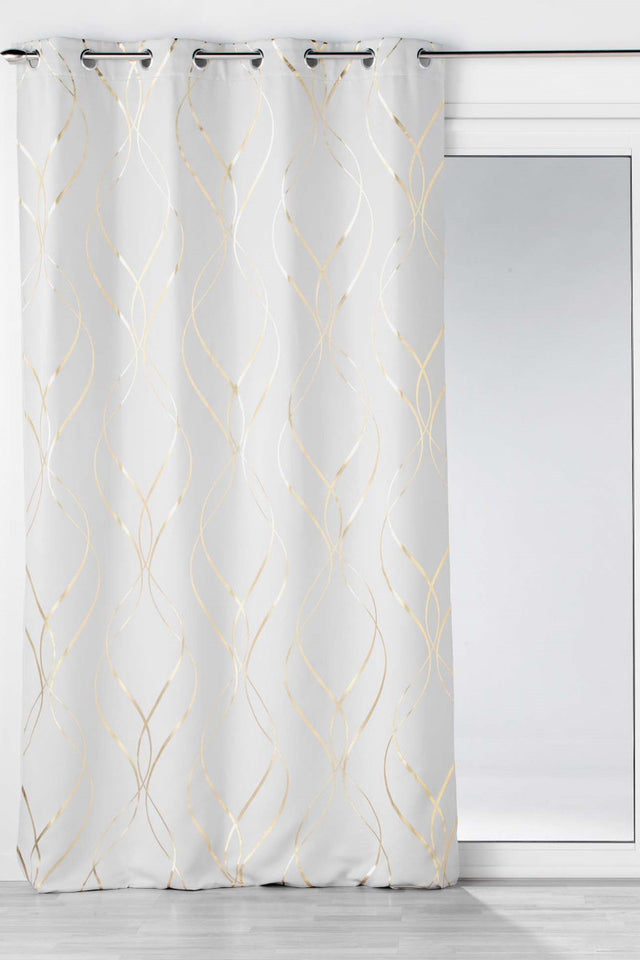 Elise Hvit/Gull – Mørkleggingsgardin 135 x 240 cm