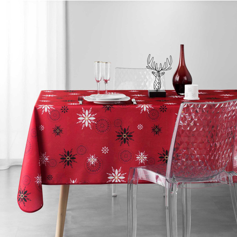Enchante Red – juleduk med flekkavvisende behandling, 150 x 240 cm