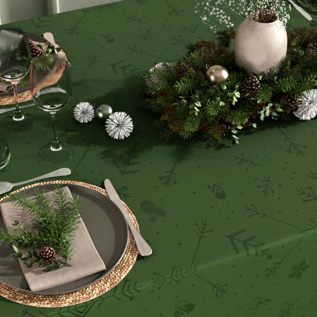 Engholm Noel damaskvevd juleduk, grønn - 150 x 420 cm 2