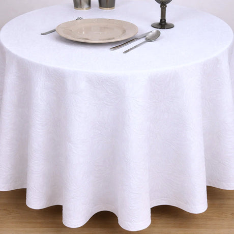 Engholm Savana Hvit Rund Damaskduk – Ø 160 cm