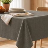 Ensfarget Antrasitt – akrylduk i 100 % lin – 140 cm bred