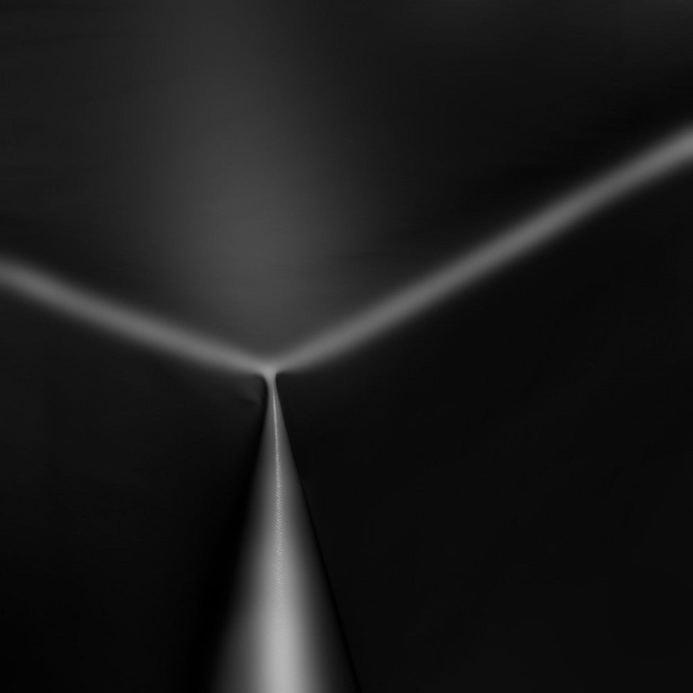 Uni Color – Ensfarget halvblank voksduk, 140 cm bred – Svart