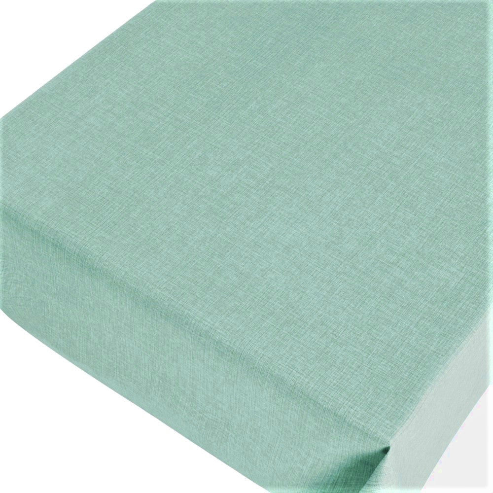 Linen Look Mint Green – ensfarget voksduk i linlook med preget overflate