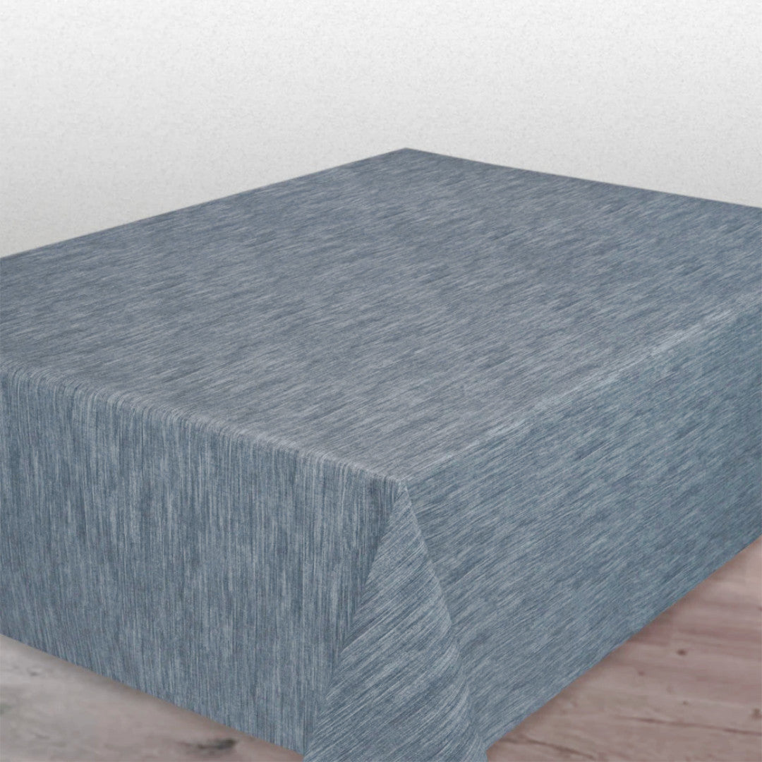 Ensfarget voksduk med preget struktur, 140 cm bred – Blå