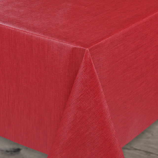 Ensfarget voksduk med preget struktur, 120 cm bred – Rød