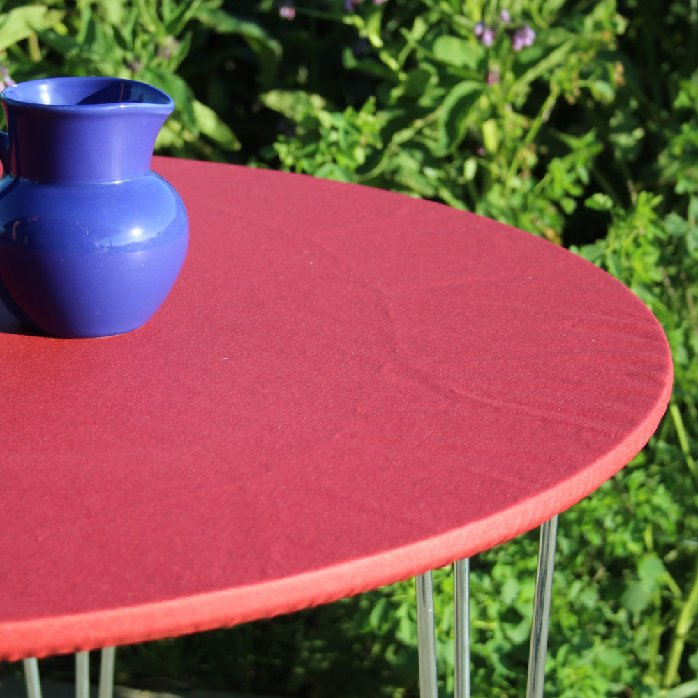 Ensfarget rød akrylduk - rund akrylduk med elastisk kant