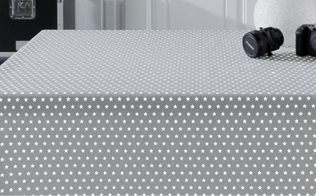 Ensor grå, akrylduk med stjerner, 160 cm bred.