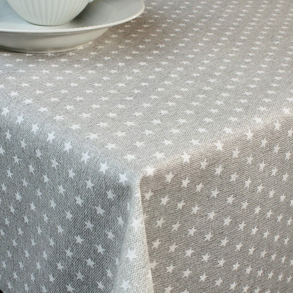 Ensor grå, akrylduk med stjerner, 160 cm bred