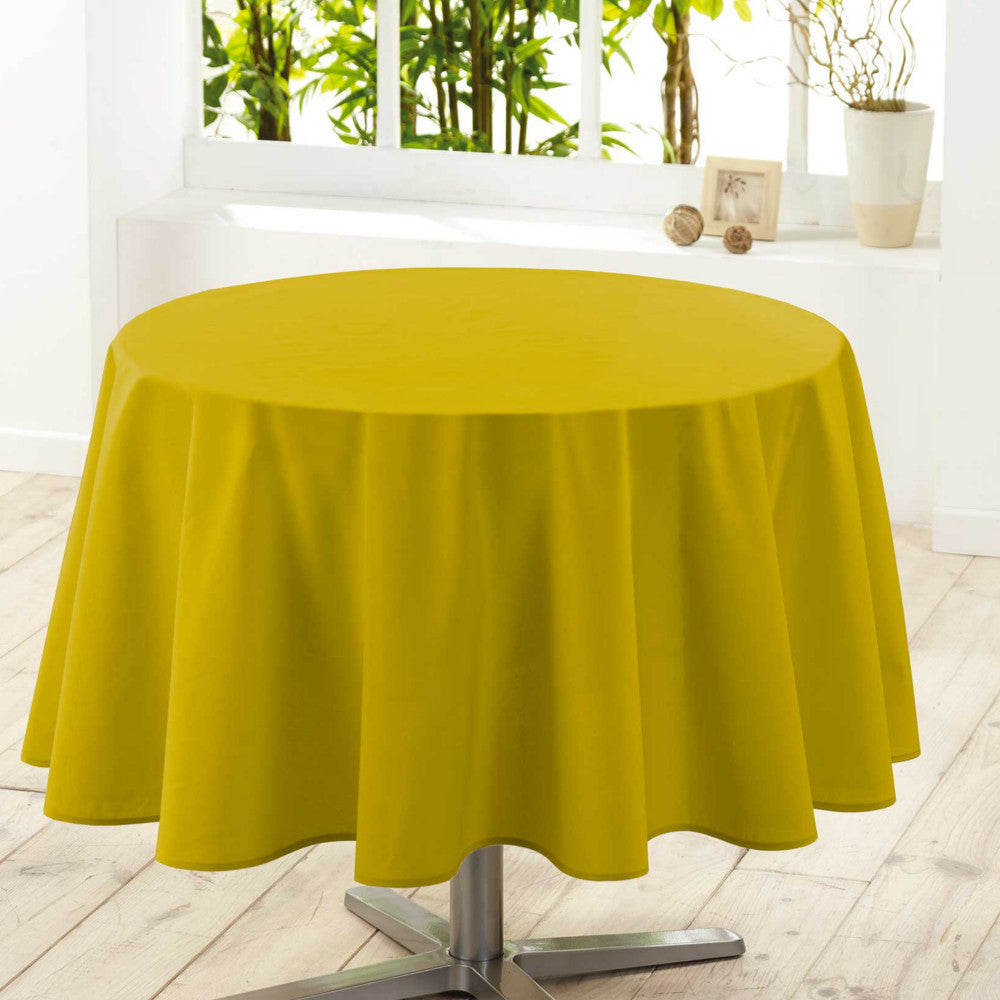 Essentiel, ensfarget rund duk med flekkavvisende behandling Ø 180 cm – Honey