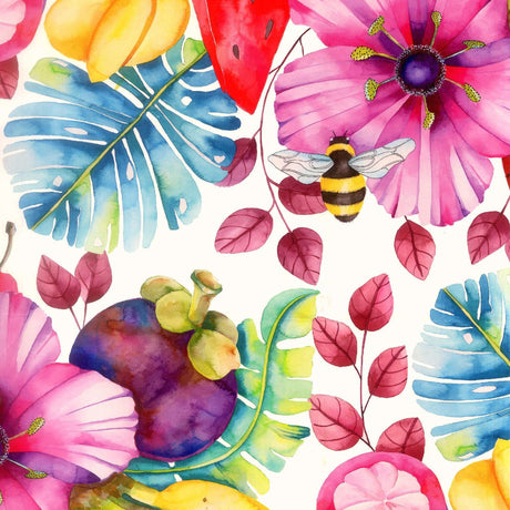 Estate ai Tropici – Akrylduk med frukter og blomster