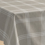 Fade Taupe - Voksduk med ruter i elegant hørlook, hjørne