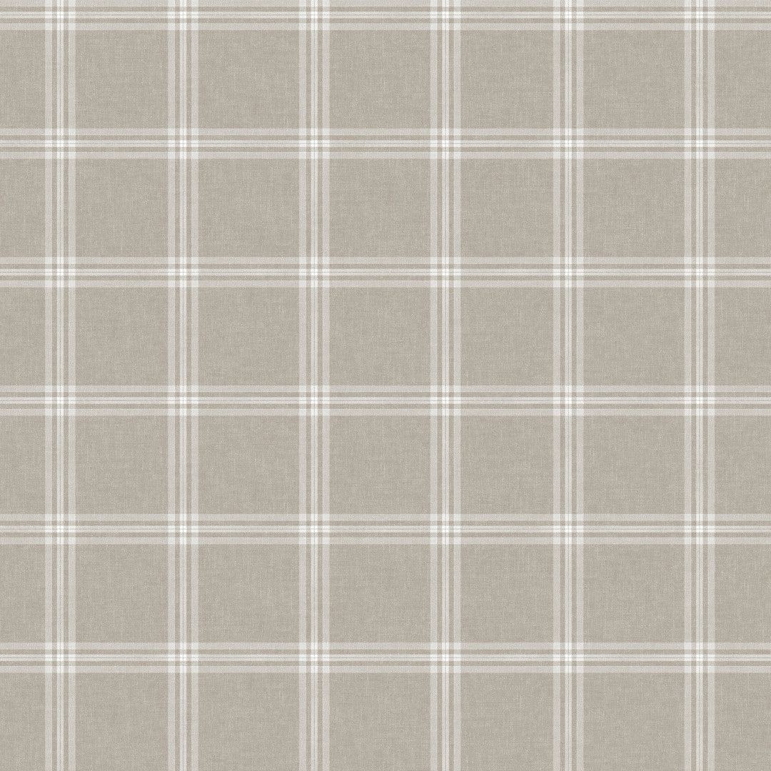 Fade Taupe - Voksduk med ruter i elegant hørlook, mønster