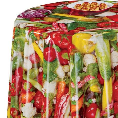 Fargerik Høst – Voksduk med grønnsaker rund