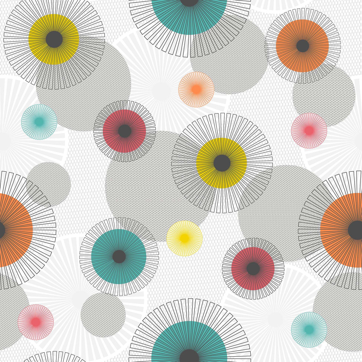 Feria – rund voksduk med grafisk retrolook Ø 155 cm, mønster