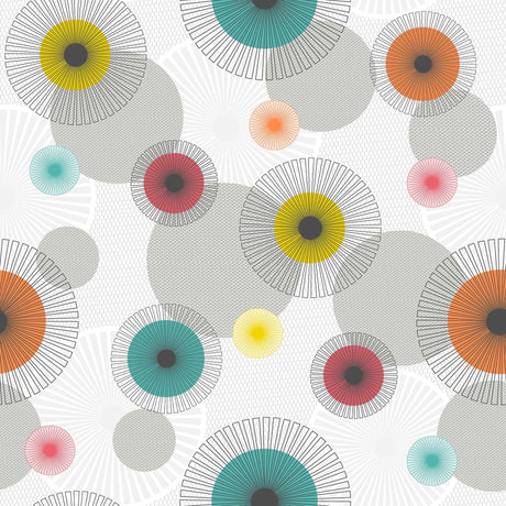 Feria – rund voksduk med grafisk retrolook Ø 155 cm, mønster