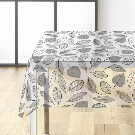 Feuillette Black Glitter – kraftig gjennomsiktig voksduk med linjeblader og glittereffekt, hjørne