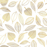 Feuillette Gold Glitter – kraftig gjennomsiktig voksduk med linjeblader og glittereffekt