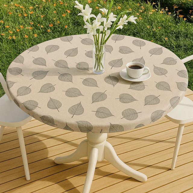 Textilia Feuillys Linen – rund voksduk med strikk