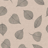 Textilia Feuillys Linen – Voksduk i hørlook med sorte strekblader