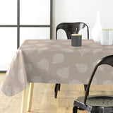 Textilia Feuillys White – Voksduk i hørlook med hvite strekblader