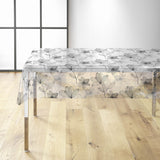 Filicity - Gjennomsiktig voksduk med strekillustrasjoner av blomster og blader, miljø