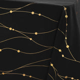 Firmament Metallic Print Svart/gull – Svart nyttårs-/juleduk med gulltrykk 140 x 240 cm