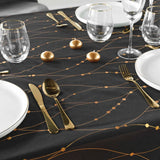 Firmament Metallic Print Svart/gull – Svart nyttårs-/juleduk med gulltrykk 140 x 240 cm, nærbilde