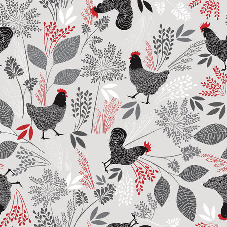 Fjærkre Flora – voksduk med haner og høner