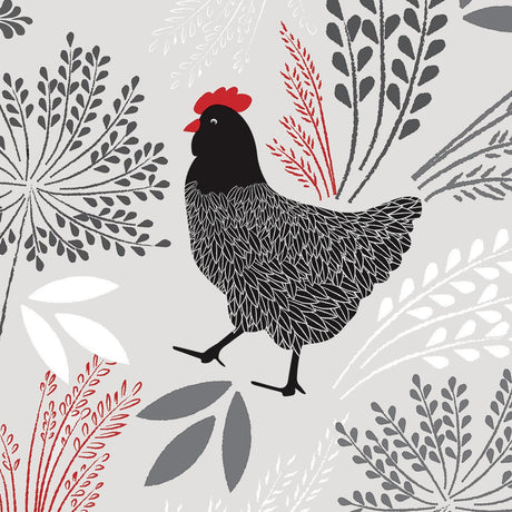 Fjærkre Flora – voksduk med haner og høner