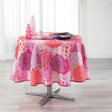 Flamenco Pink Ø 180 cm, rund bordduk med flekkavvisende behandling