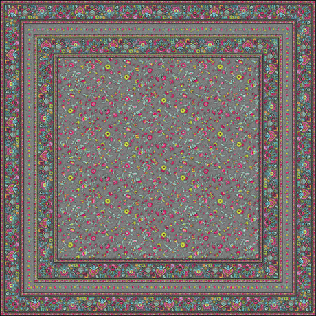 Fleurs Des Champs Antrasitt – Rektangulær provenceduk 160 x 160 cm, motiv