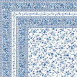 Fleurs Des Champs Blå/hvit – Rektangulær provenceduk 160 x 160 cm, hjørne
