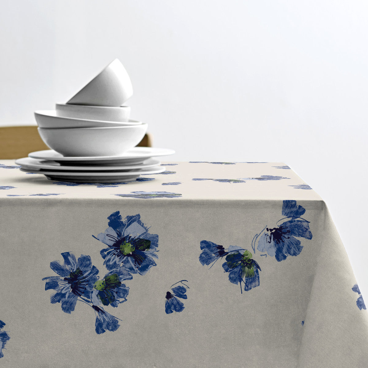 Flora Blue – Södahl akrylduk med antiskli