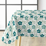 Flory Blue – Elegant voksduk med friske blå blomster, hjørne