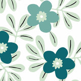 Flory Blue – Elegant voksduk med friske blå blomster, mønster