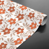 Flory Orange – Vakker voksduk med blomster i varme nyanser