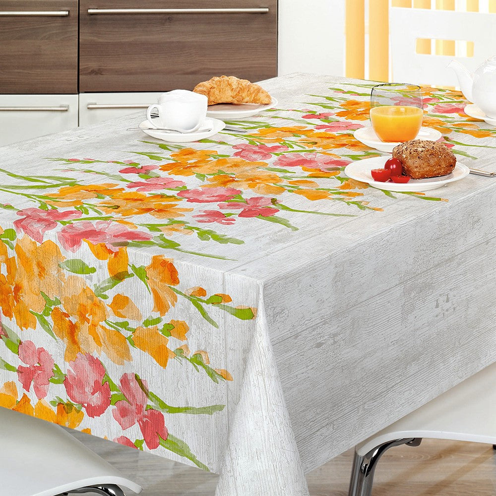 Flower Bouquet - Voksduk med gladioler på plankebakgrunn