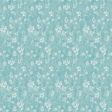Flower Vine Aqua – Voksduk med struktur
