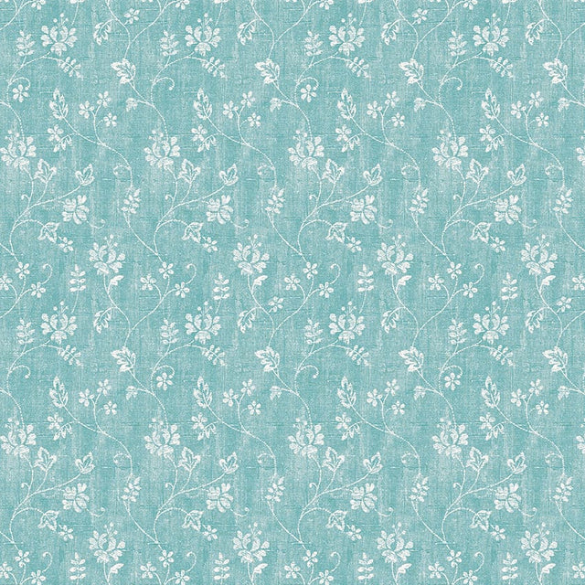 Flower Vine Aqua – Voksduk med struktur