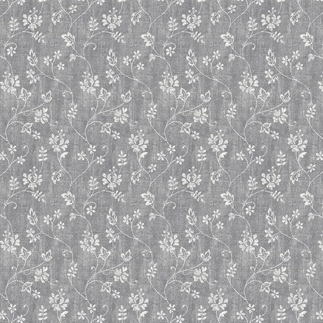 Flower Vine Grå – Voksduk med struktur