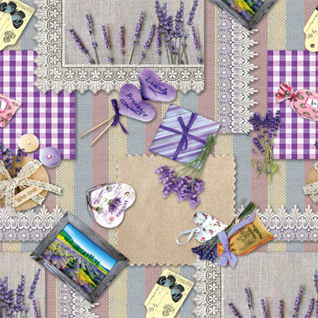 Franske lavendler – voksduk med alt som hører til i Provence