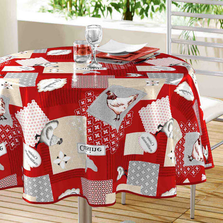 Galipa Red – Rund voksduk Ø 155 cm