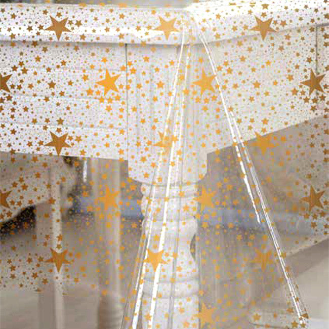 Gjennomsiktig julevoksduk – Stjernehimmel Gull