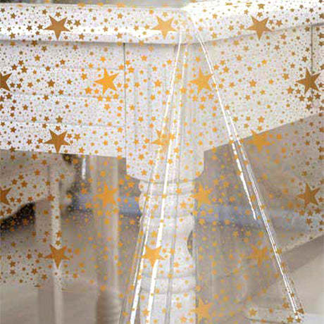 Gjennomsiktig julevoksduk – Stjernehimmel Gull