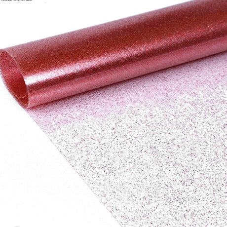 Klar plast med rød glitter – Gjennomsiktig voksduk